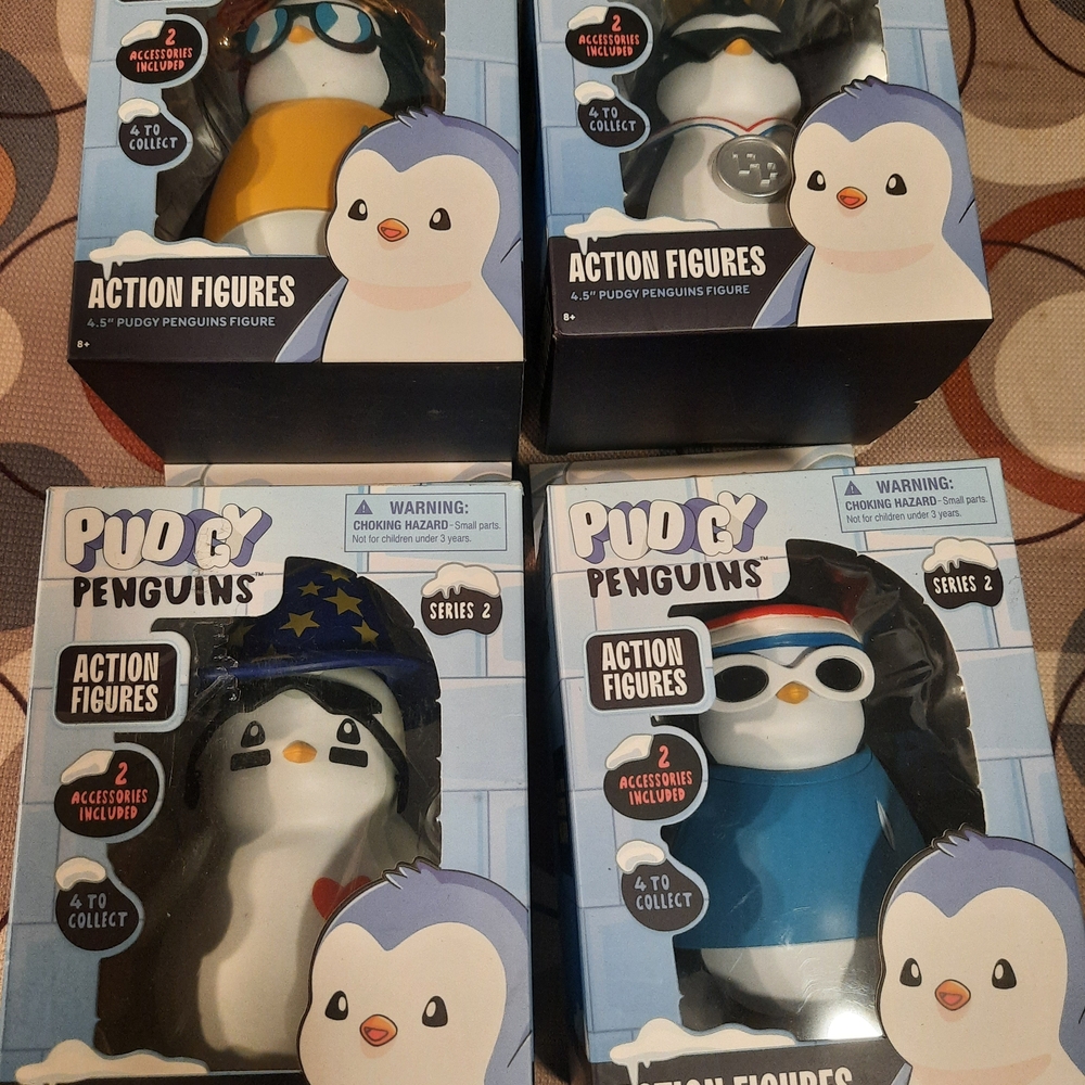 Pudgy Penguins Action Figures Series 2 Complete Collection bundle Of 4 new n box - Picture 3 of 5